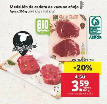 Lidl Medallón De Cadera De Vacuno Añojo 300 g oferta