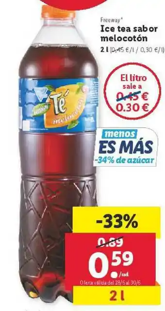 Lidl Freeway Ice Tea Sabor Melocotón 2 L oferta
