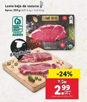 Lidl Lomo Bajo De Vacuno 300 g oferta