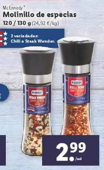 Lidl McEnnedy Molinillo De Especias 120 - 130 G oferta