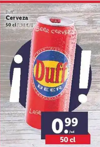Lidl Duff Cerveza 50 CL oferta