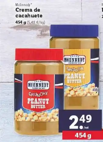 Lidl Peanut Butter McEnnedy Crema De Cacahuete 454 G oferta