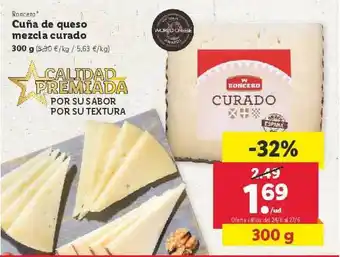 Lidl Curado Roncero Cuña De Queso Mezcla 300 G oferta