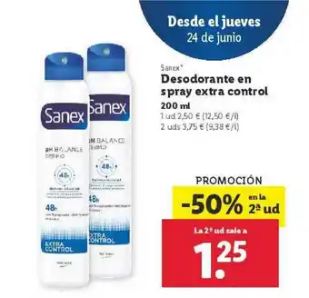 Lidl Sanex Desodorante En Spray Extra Control 200 ML oferta
