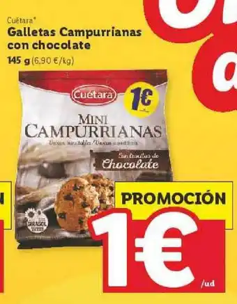 Lidl Mini Campurrianas Cuétara Galletas Campurrianas Con Chocolate 145 G oferta