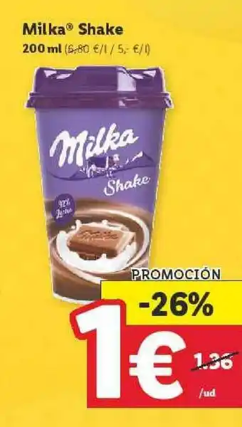 Lidl Milka Shake 200 ML oferta