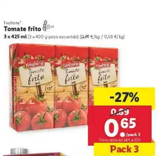 Lidl Tomate Frito Freshona 3 x 425 ml oferta