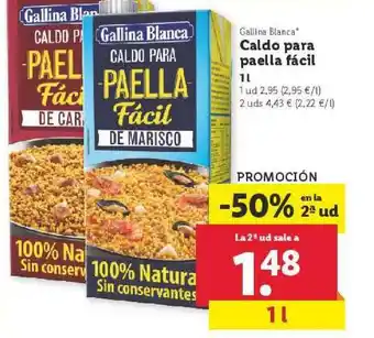 Lidl Paella Fácil Gallina Blanca Caldo Para 1L oferta