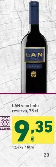 HiperDino Lan Vino Tinto Reserva 75 CL oferta