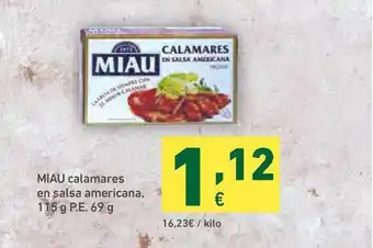 HiperDino Miau Calamares En Salsa Americana, 115 G P.E 69 G oferta