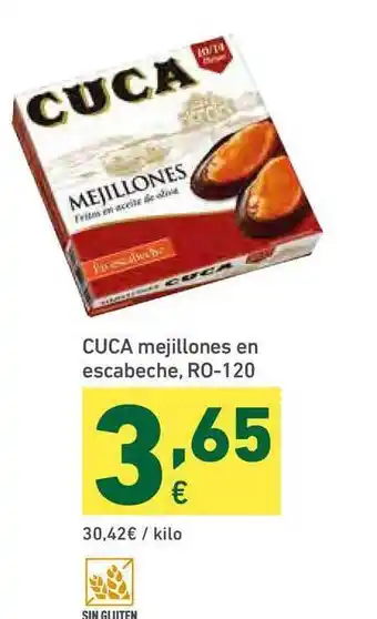 HiperDino Cuca Mejillones En Escabeche, RO-120 oferta