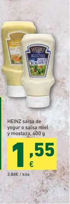 HiperDino Heinz Salsa De Yogur O Salsa Miel Y Mostaza, 400 G oferta