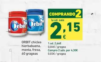 HiperDino Orbit Chicles Hierbabuena, Menta, Fresa 60 Grageas oferta