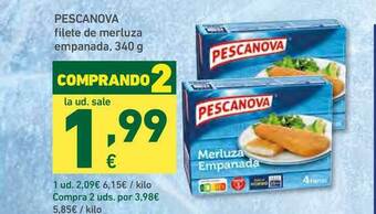 HiperDino Pescanova Filete De Merluza Empanada 340 G oferta