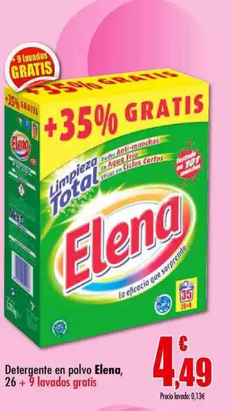 Unide Supermercados Elena, Detergente en polvo 26+9 lavados gratis oferta