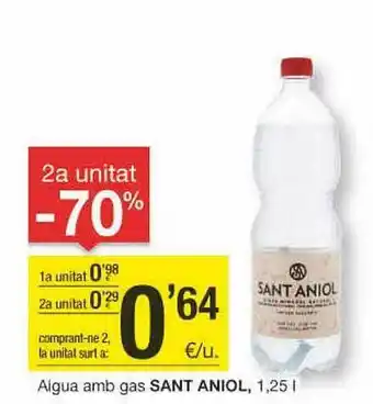 BonpreuEsclat 2a unitat -70% aigua amb gas sant aniol oferta
