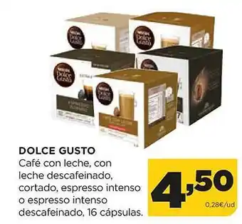 Alimerka Dolce gusto café con leche con leche descafeinado cortado espresso intenso o espresso intenso descafeinado 16 cápsulas oferta