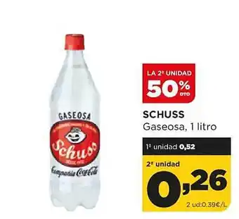 Alimerka La 2a unidad 50% dto schuss gaseosa oferta