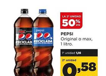 Alimerka La 2a unidad 50% dto pepsi original o max oferta