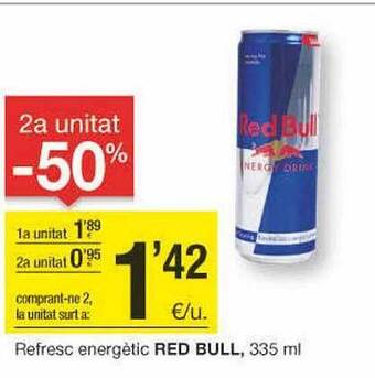 BonpreuEsclat 2a unitat -50% refresc energètic red bull oferta
