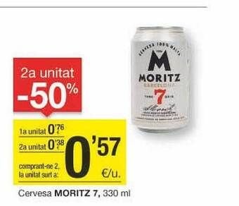BonpreuEsclat 2a unitat -50% cervesa moritz 7 oferta