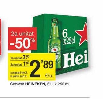 BonpreuEsclat 2a unitat -50% cervesa heineken oferta