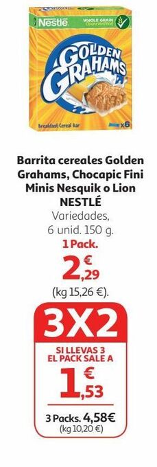 Alcampo Barritas de cereales nestlé oferta