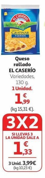 Alcampo Queso rallado el caserío oferta