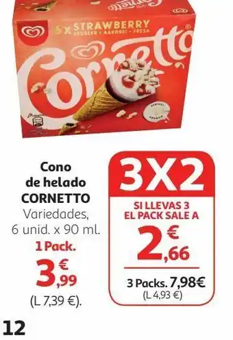 Alcampo Helados cornetto oferta