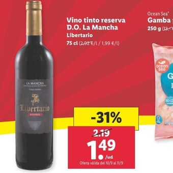 Lidl Vino tinto reserva oferta
