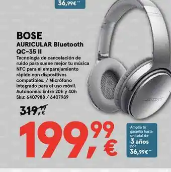 Worten BOSE AURICULARES Bluetooth QC-35 Ii oferta