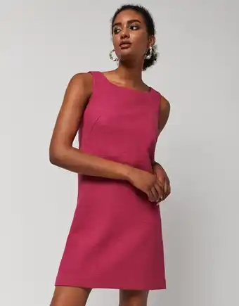 Roberto Verino Vestido escote cuadrado tweed fucsia oferta
