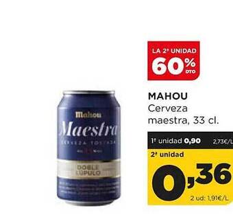 Alimerka La 2a unidad 60% dto mahou cerveza maestra oferta