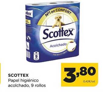 Alimerka Scottex papel higiénico acolchado 9 rollos oferta