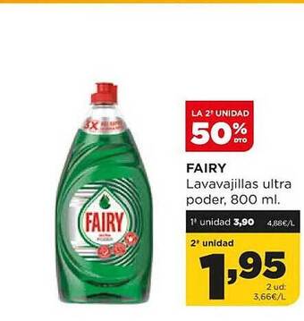 Alimerka La 2a unidad 50% dto fairy lavavajillas ultra poder oferta