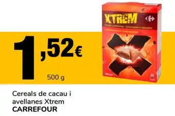 Supeco Carrefour Cereals de cacau i avellanes Xtrem 500g oferta