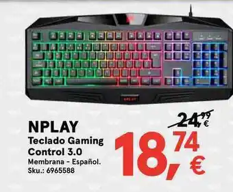 Worten NPLAY Teclado Gaming Control 3.0 oferta