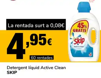 Supeco Skip Detergent líquid Active Clean 60 rentades oferta