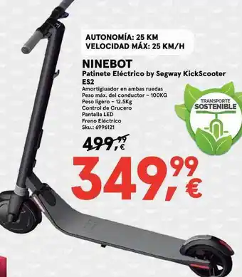 Worten NINEBOT Patinete Eléctrico by Segway Kickscooter ES2 oferta