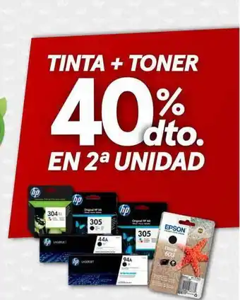 Worten TINTA + TONER 40% dto. EN 2ª UNIDAD oferta