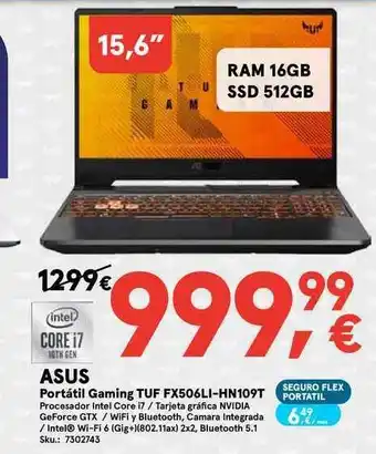 Worten ASUS Portátil Gaming TUF FX506LI-HN109T oferta