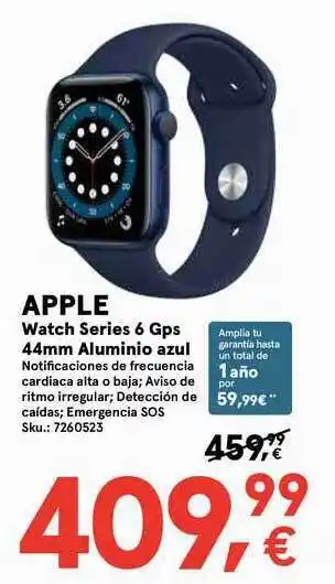 Worten APPLE Watch Series 6 Gps 44mm Aluminio azul oferta
