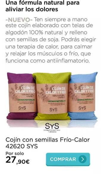 La tienda en casa Cojín con semillas frío-calor 42620 sys oferta