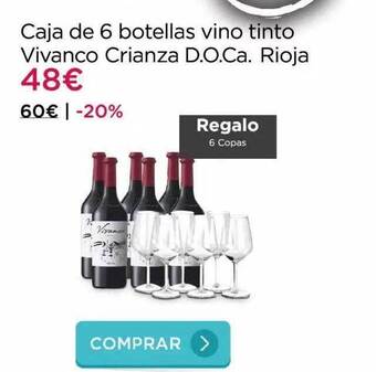 La tienda en casa Caja de 6 botellas vino tinto vivanco crianza d.o.ca. rioja oferta