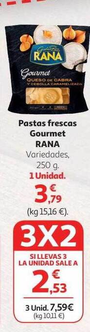 Alcampo Pastas frescas gourmet rana oferta