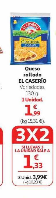 Alcampo Queso rallado el caserío oferta