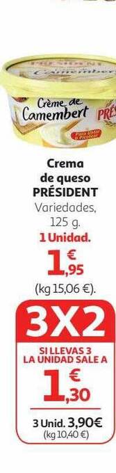 Alcampo Crema de queso président oferta