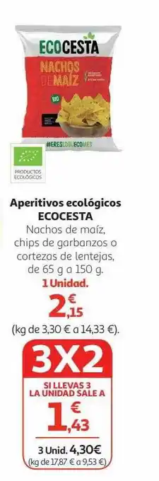 Alcampo Aperitivos ecológicos ecocesta oferta