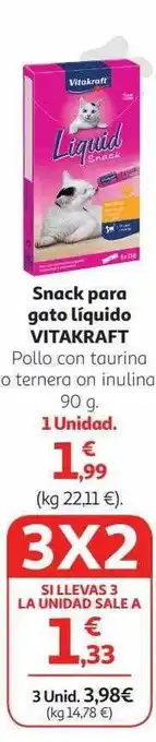 Alcampo Snack para gato líquido vitakraft oferta
