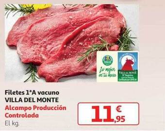 Alcampo Filetes 1aa vacuno villa del monte oferta